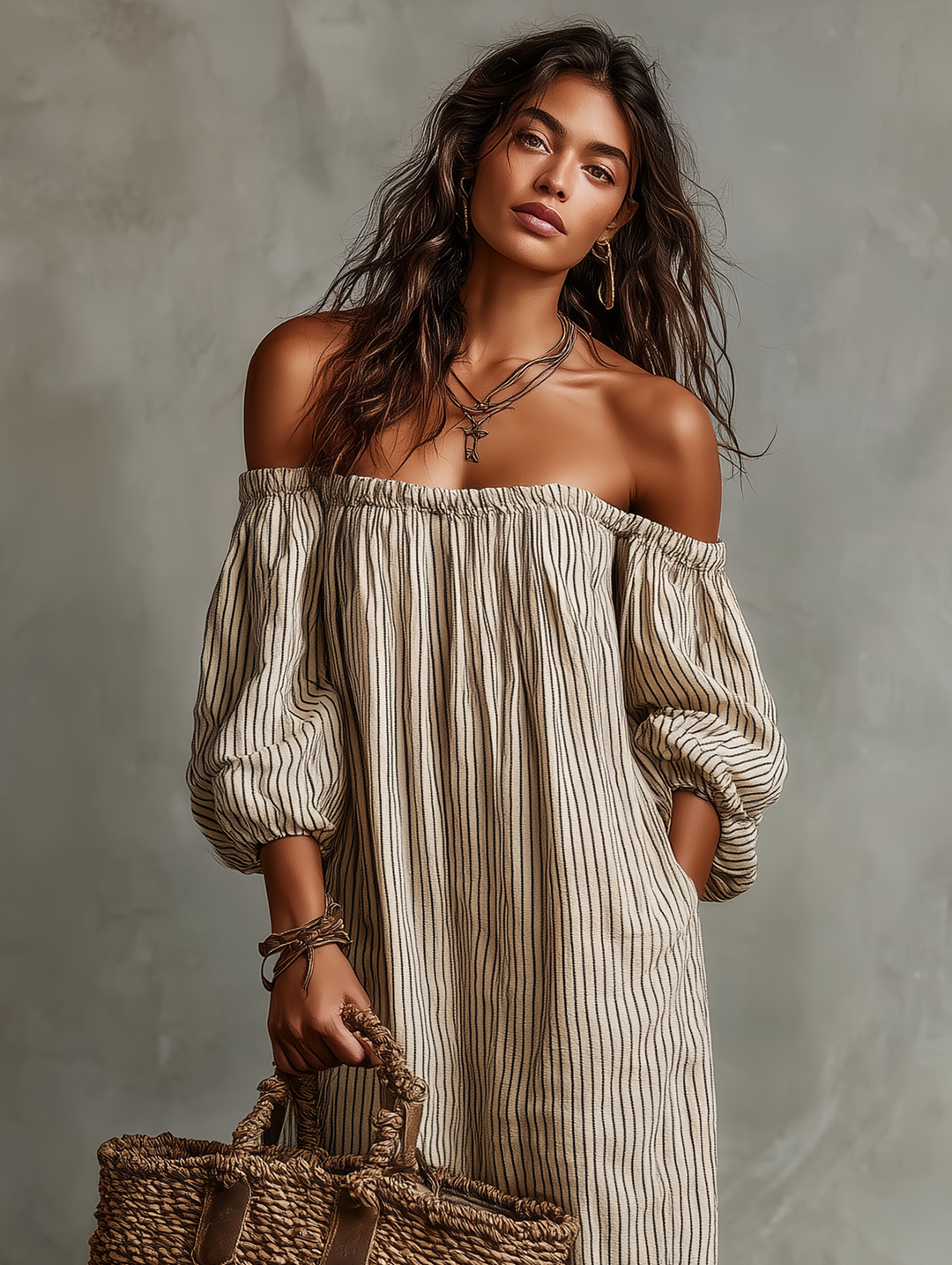 Charlotte | Off-Shoulder Linen Maxi Dress
