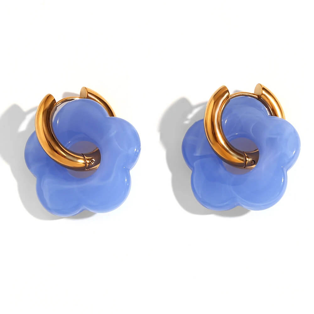 Acrylic Gold Flower Earrings