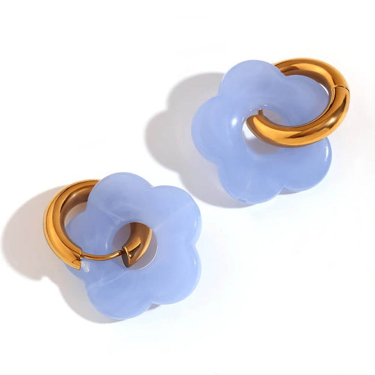 Acrylic Gold Flower Earrings