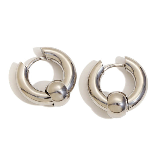 Golden Bead Hoop Earrings