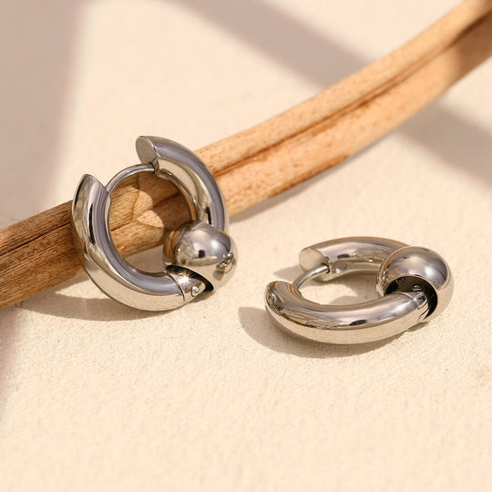 Golden Bead Hoop Earrings