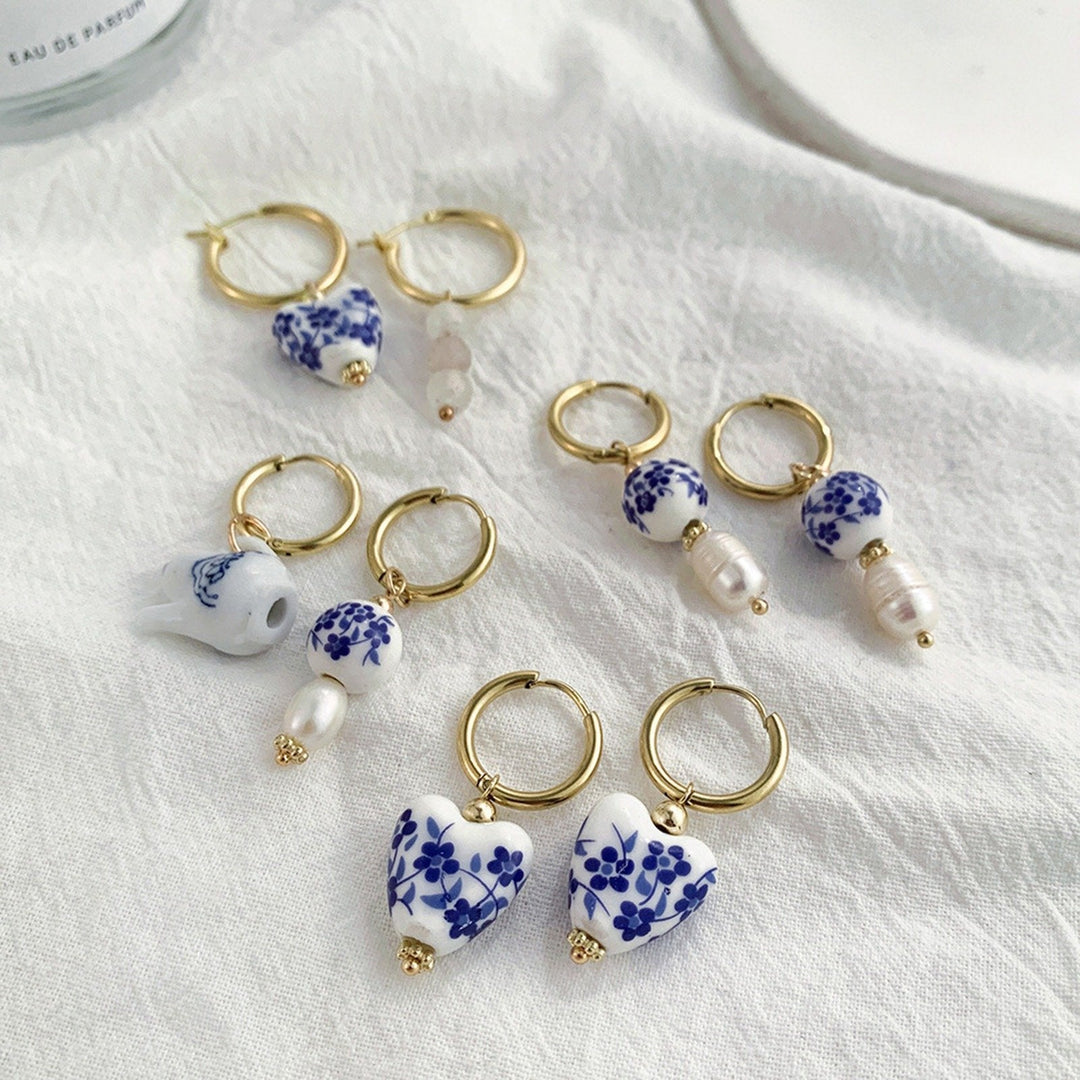 Blue &amp; White Tea Kettle Mix-Matched Earrings
