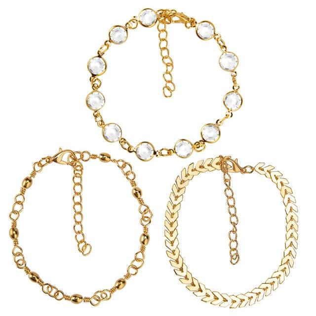 Crystal Chevron Anklet Set