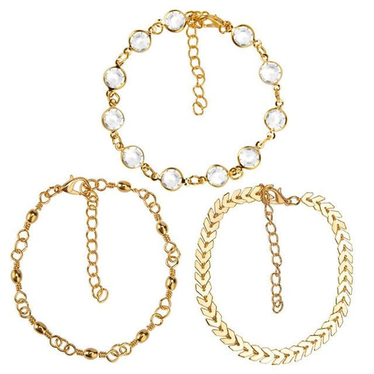 Crystal Chevron Anklet Set