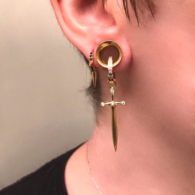 CZ Sword Earrings