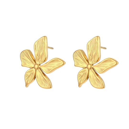 Lily Flower Gold Earrings