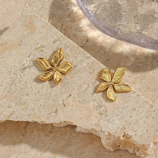 Lily Flower Gold Earrings