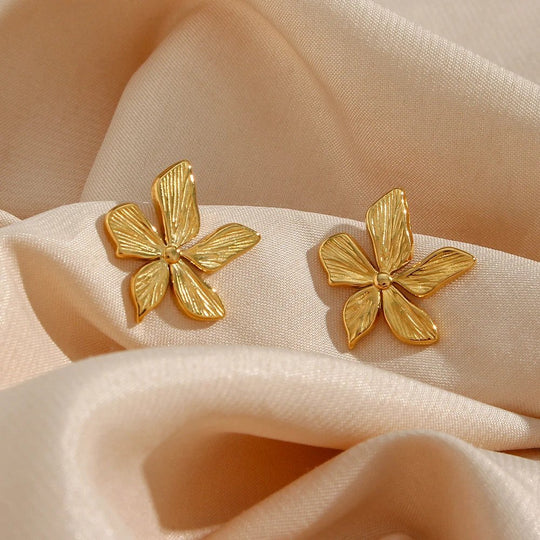 Lily Flower Gold Earrings