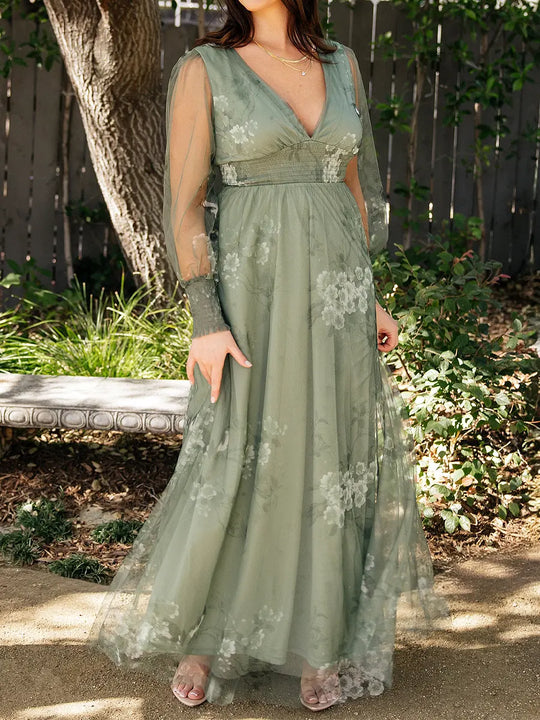 Rosalie | Floral Embroidered Maxi Dress