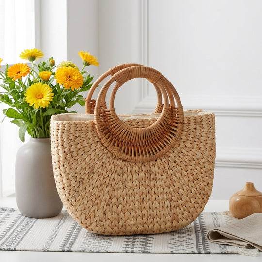 Lunara | Woven Straw Tote Bag