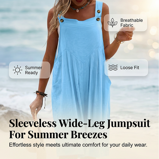 🌸 LIMITED TIME Special Price:💲29.90 ✨Sleeveless Wide-Leg Jumpsuit For Summer Breezes